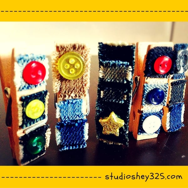 clips-decorated-with-denim by Mitsuko at studioshey325.com